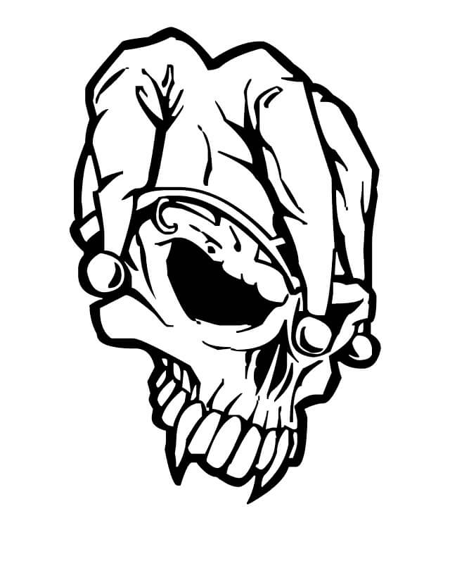 Dibujo de Calavera de Bromista para Colorear