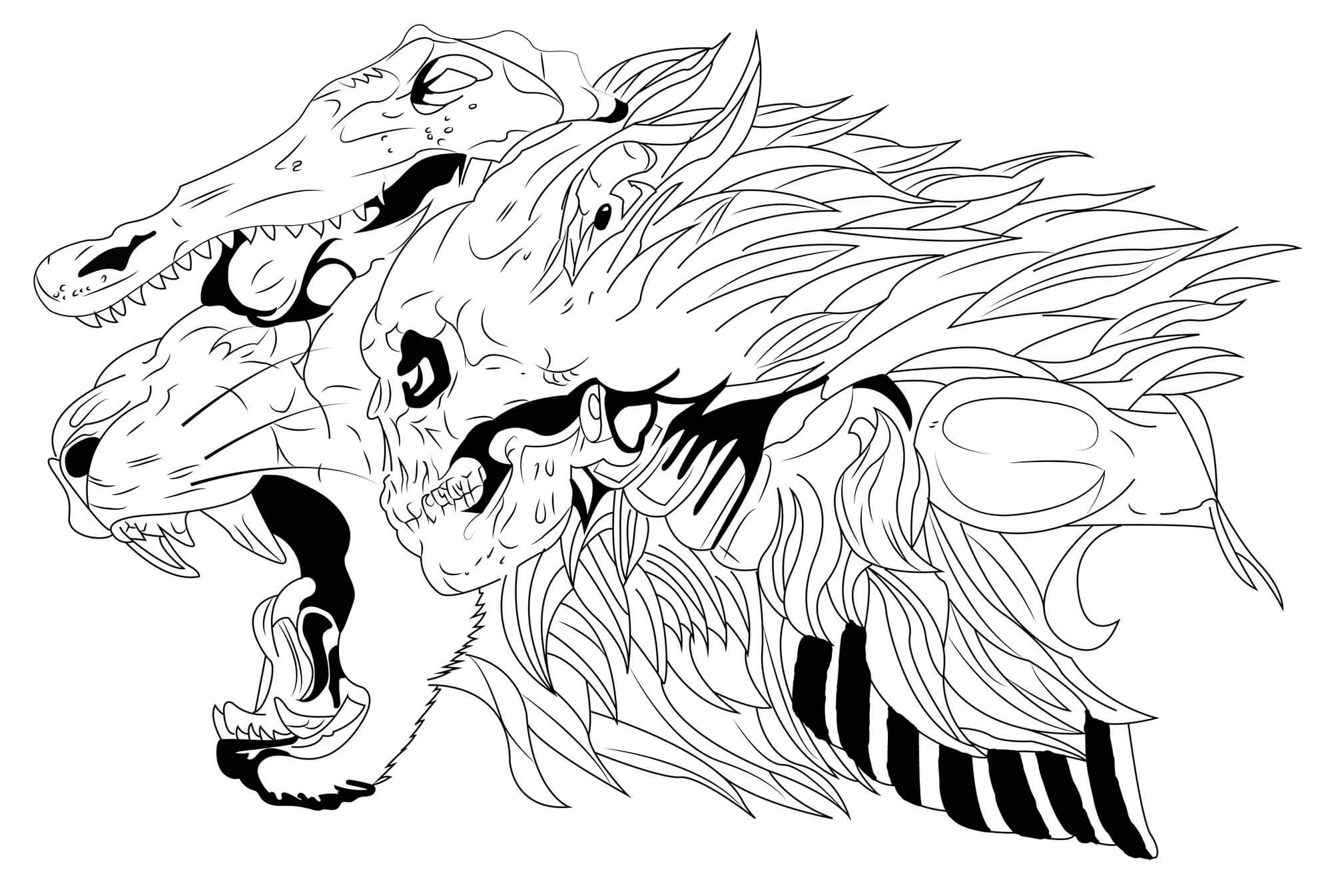 Dibujo de Calavera Espeluznante 2 para Colorear