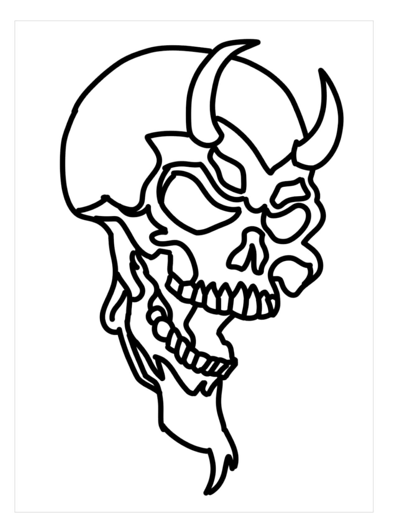Dibujo de Calavera Malvada para Colorear