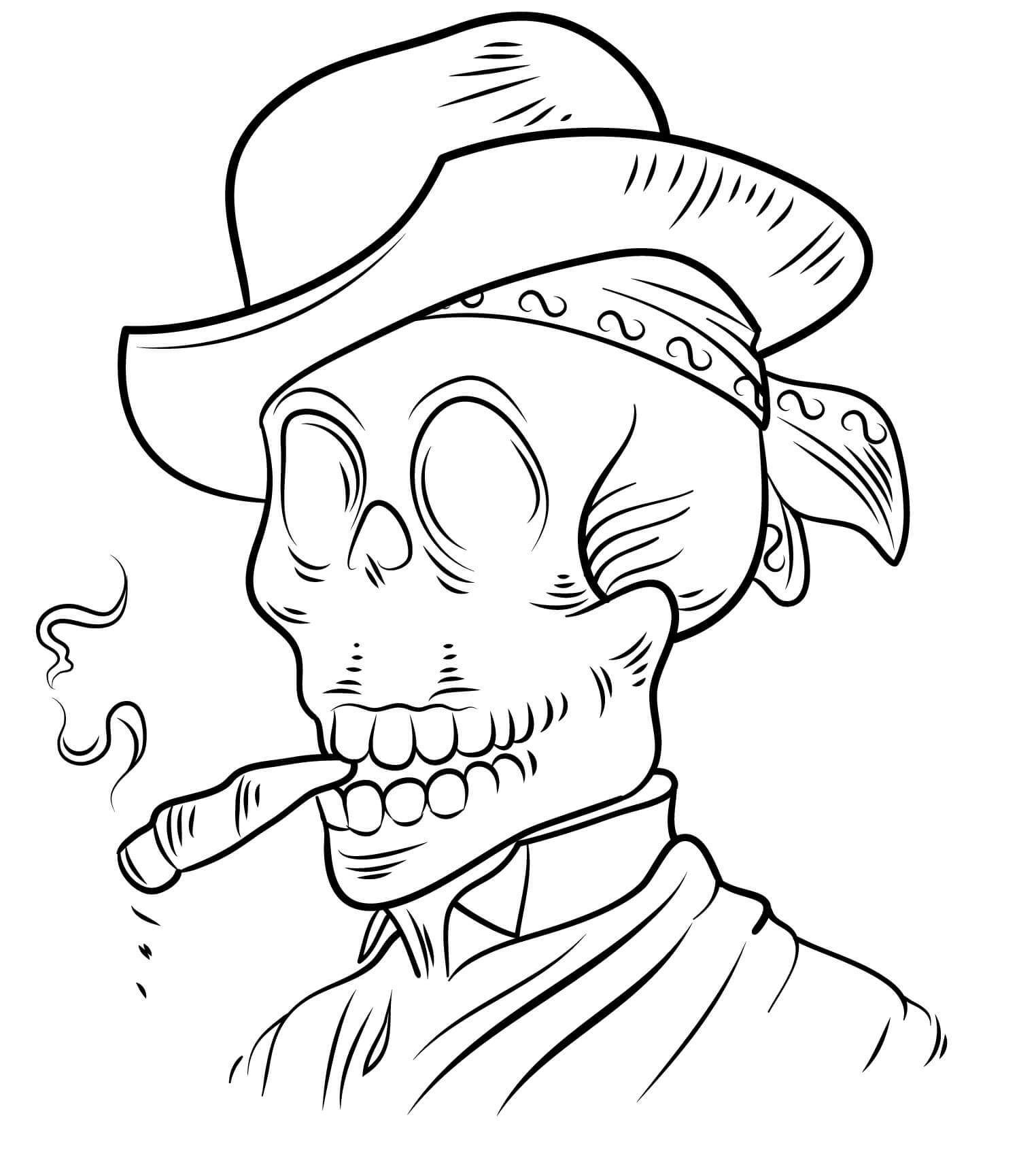 Dibujo de Día de Muertos Calavera para Colorear
