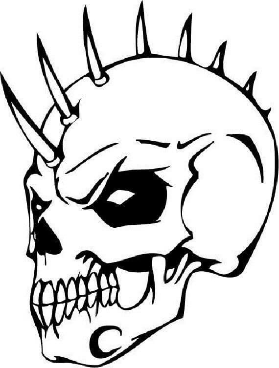 Dibujo de Calavera de Miedo para Colorear