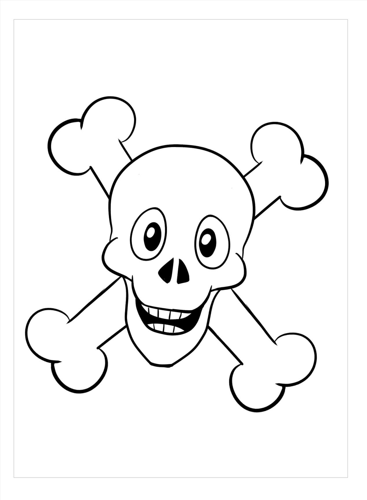 Dibujo de Diversion del Craneo de Dibujos Animados para Colorear