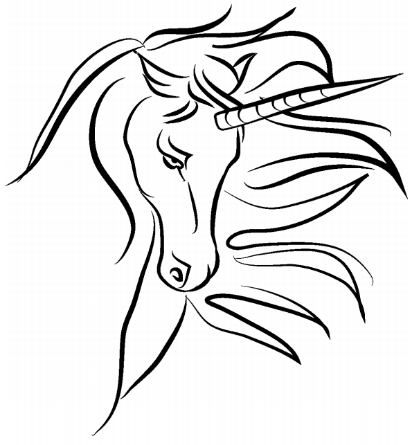 Dibujo de Cara de Unicornio para Colorear