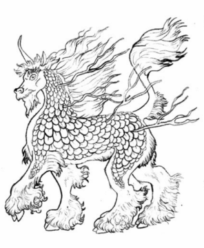 Dibujo de Unicornio Chino Qilin para Colorear