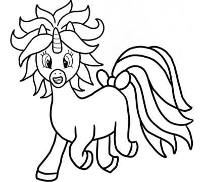 Dibujo de Unicornio Hiperactivo 2 para Colorear