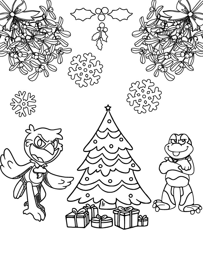 Dibujo de Nightmare Critters Christmas Coloring Page para Colorear