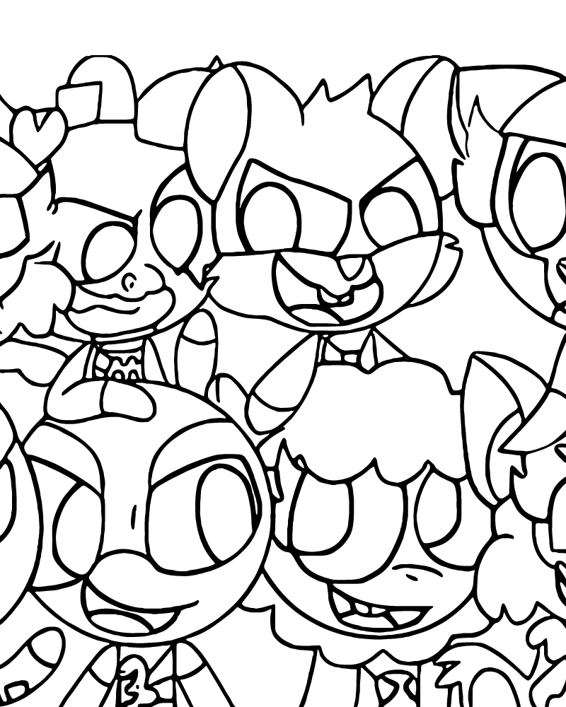 Dibujo de Poppy Playtime 4 Nightmare Critter Coloring Page para Colorear