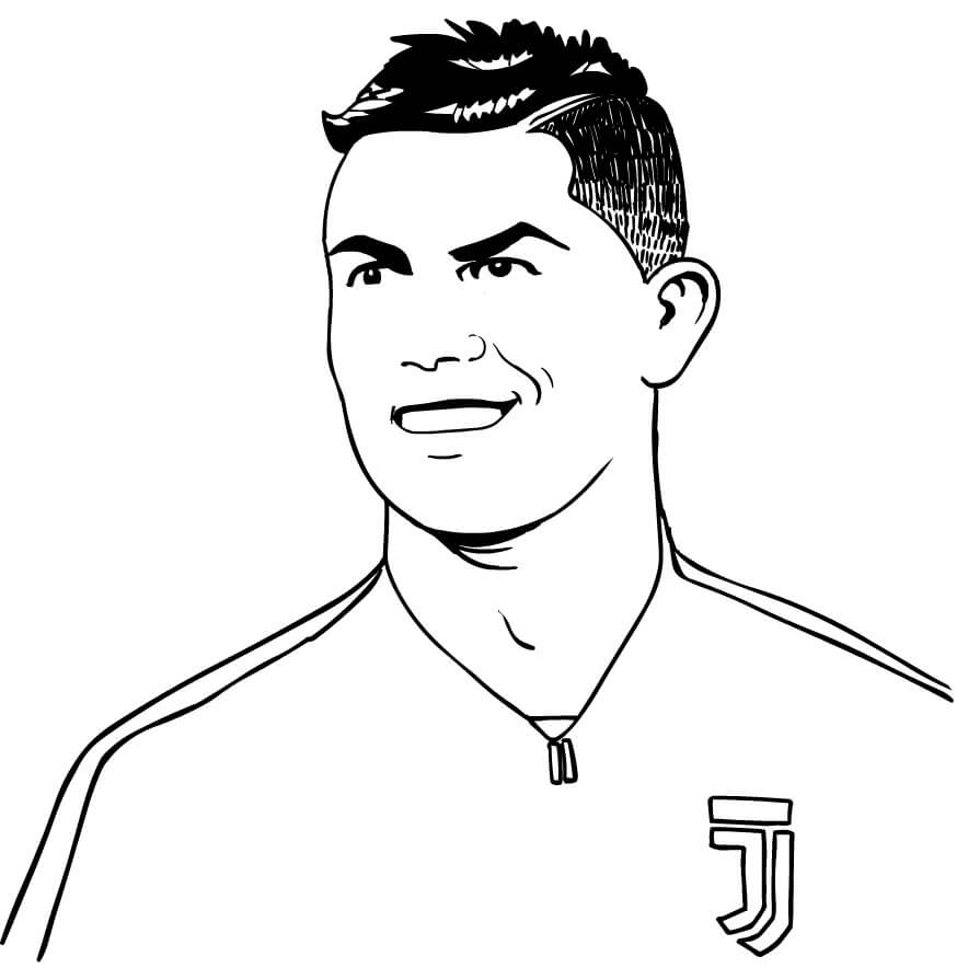 Dibujo de Cara Sonriente Cristiano Ronaldo para Colorear