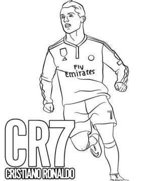 Dibujo de Cristiano Ronaldo Correr para Colorear