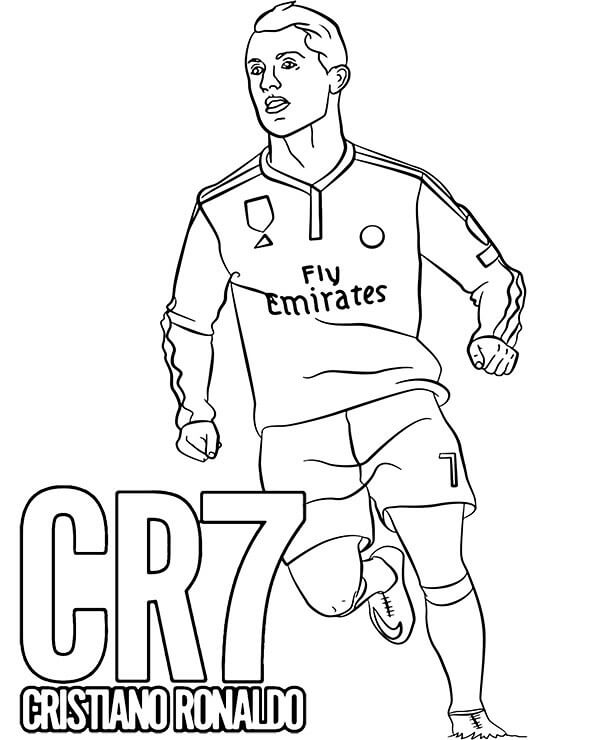 Dibujo de Cristiano Ronaldo Correr para Colorear