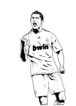 Dibujo de Cristiano Ronaldo Enojado para Colorear
