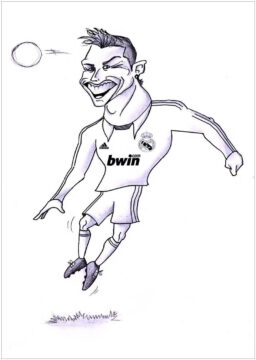 Dibujo de Cristiano Ronaldo Gracioso para Colorear