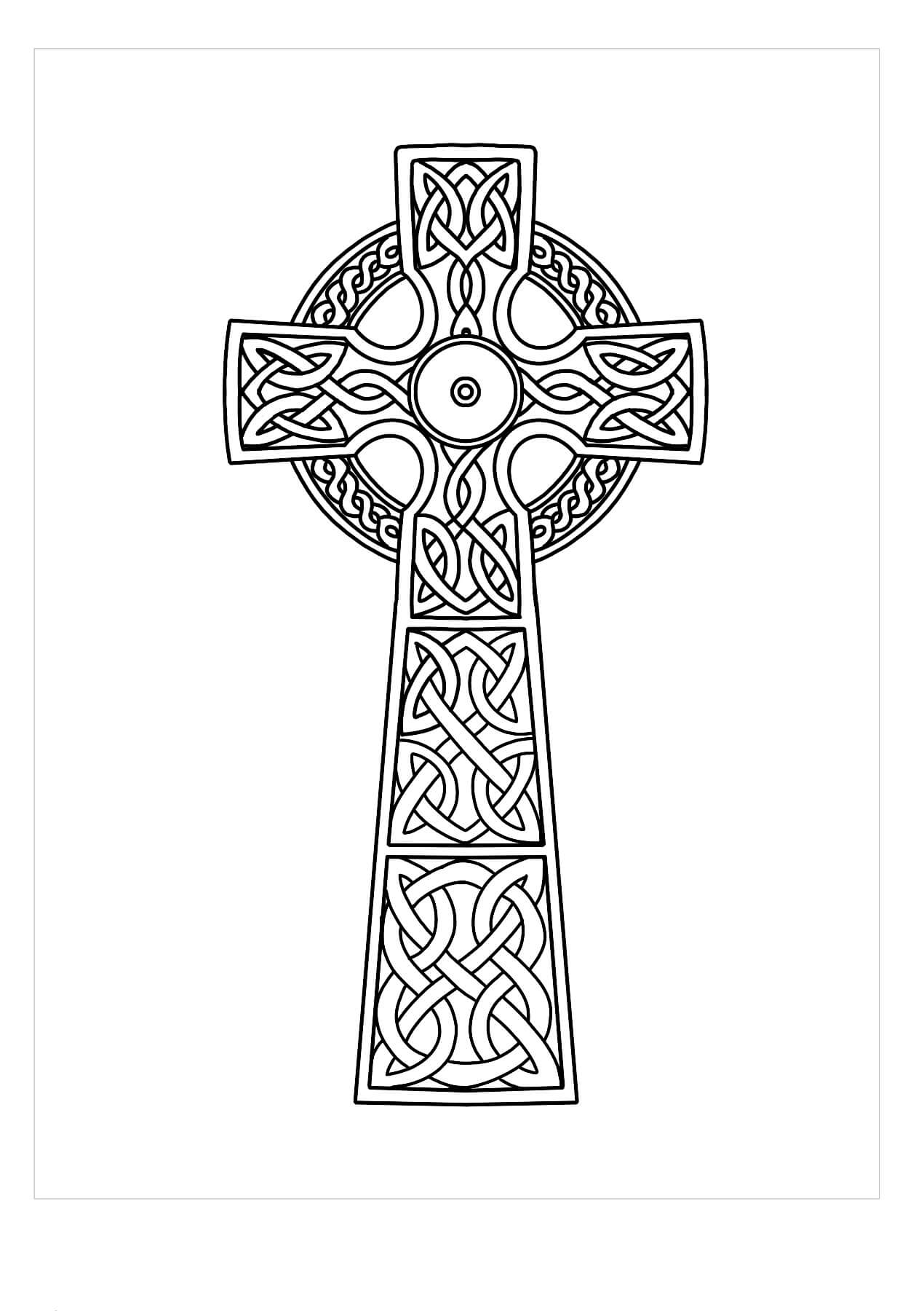 Dibujo de Cruz Celta para Colorear