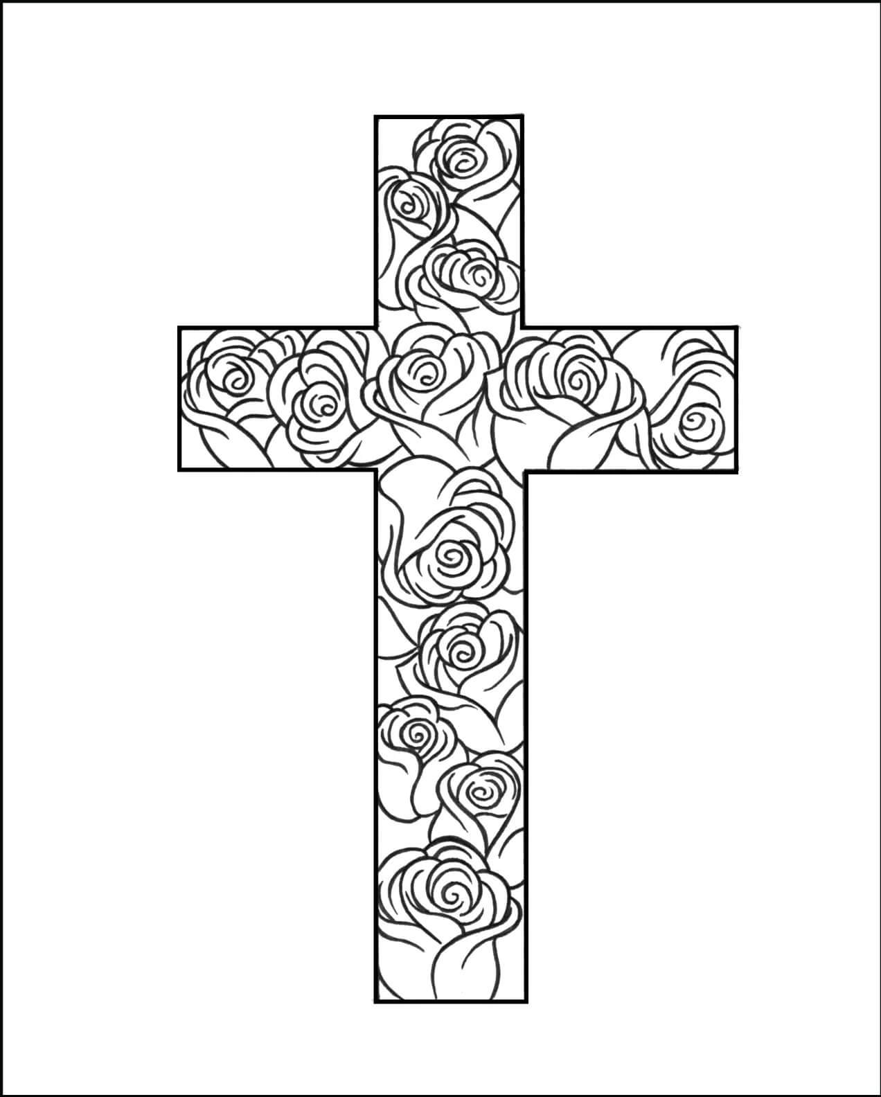 Dibujo de Cruz Imprimible para Colorear