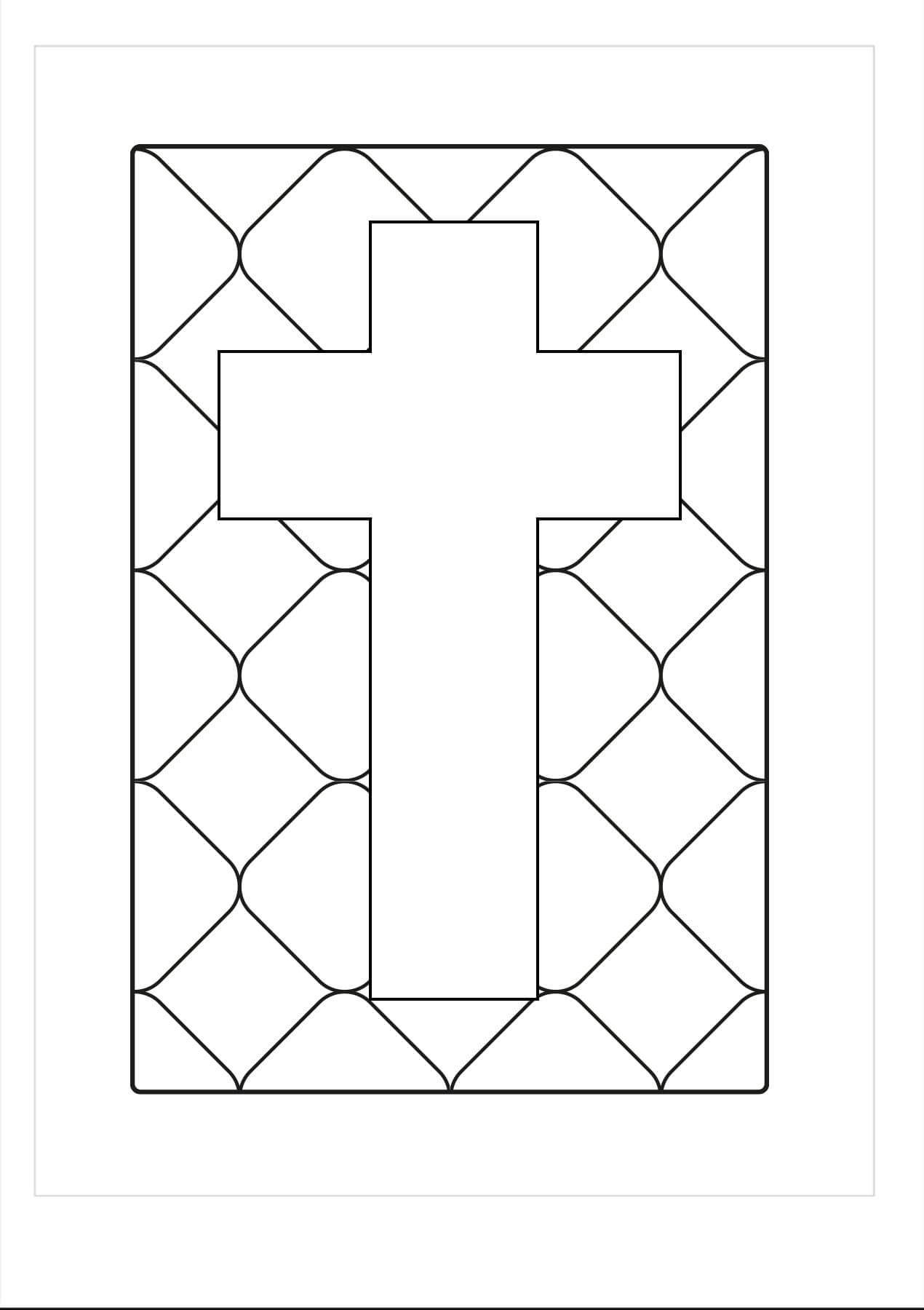 Dibujo de Cruz de Vidriera para Colorear