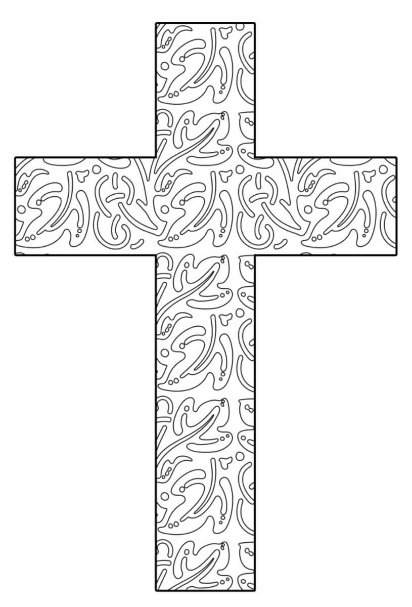 Dibujo de Cruz de la Flor del Sol para Colorear