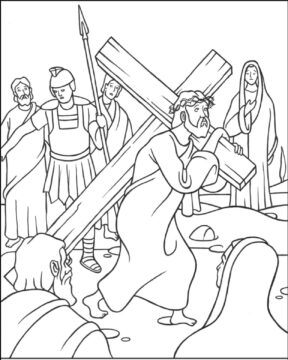 Dibujo de Estaciones de la Cruz para Colorear