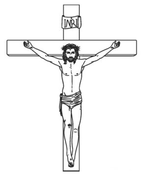 Dibujo de Jess en la Cruz para Colorear