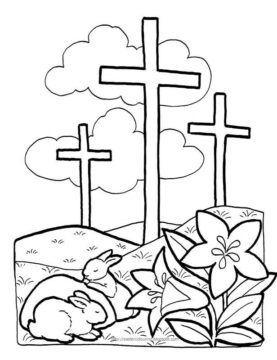 Dibujo de Tres Cruz para Colorear