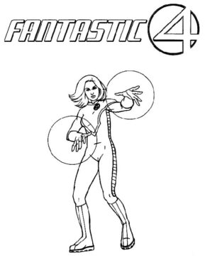 Dibujo de Mujer de los Cuatro Fantsticos para Colorear