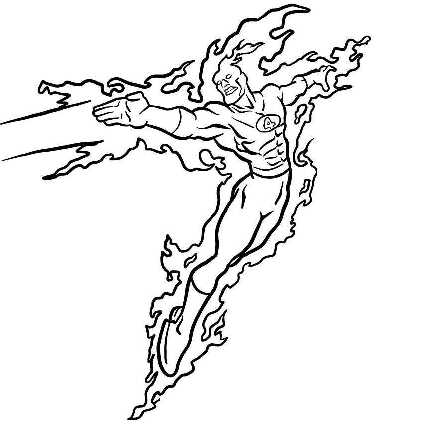 Dibujo de Antorcha Humana para Colorear
