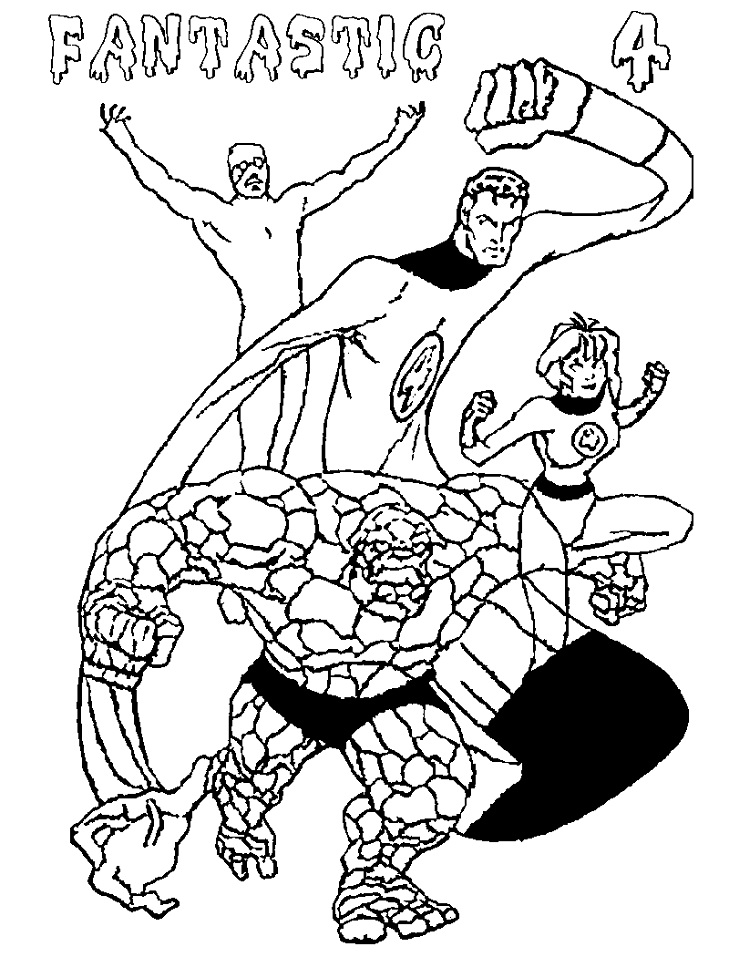 Dibujo de Fantásticos 4 para Colorear