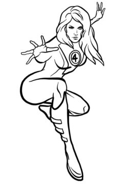 Dibujo de Mujer Invisible para Colorear