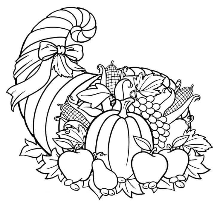 Dibujo de Bonita Cornucopia para Colorear