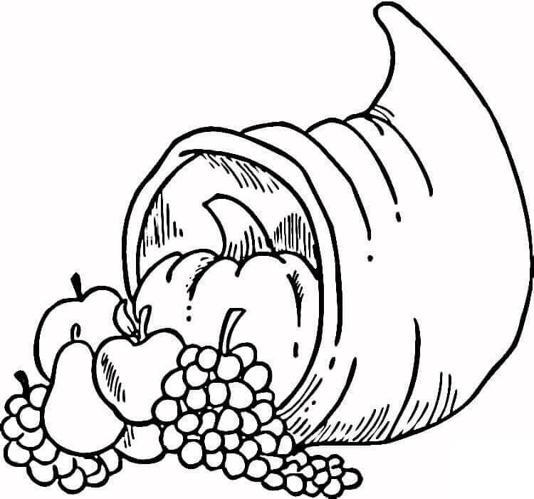 Dibujo de Cornucopia Bsica para Colorear