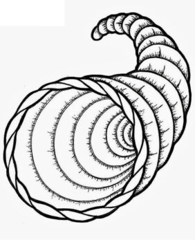 Dibujo de Cuerno de la Abundancia para Colorear