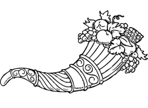 Dibujo de Cuerno de la Abundancia 3 para Colorear