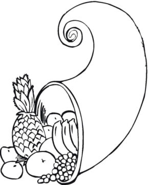 Dibujo de Cuerno de la Abundancia 4 para Colorear