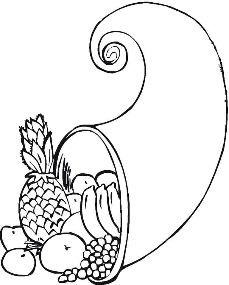 Dibujo de Cuerno de la Abundancia 4 para Colorear