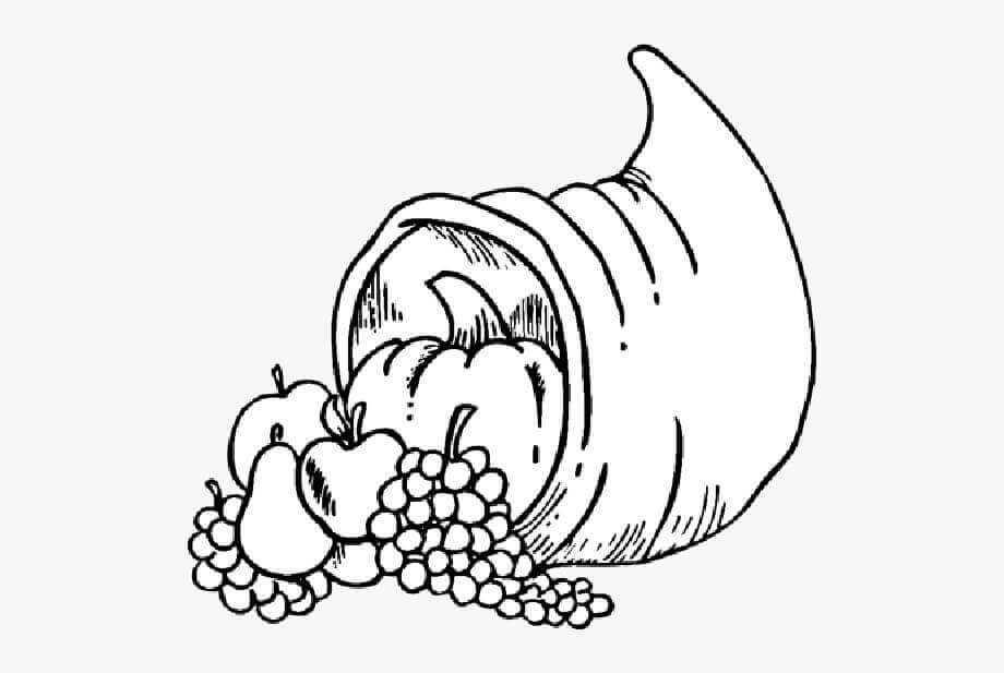 Dibujo de Cuerno de la Abundancia Lindo para Colorear