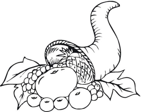 Dibujo de Hermosa Cornucopia para Colorear
