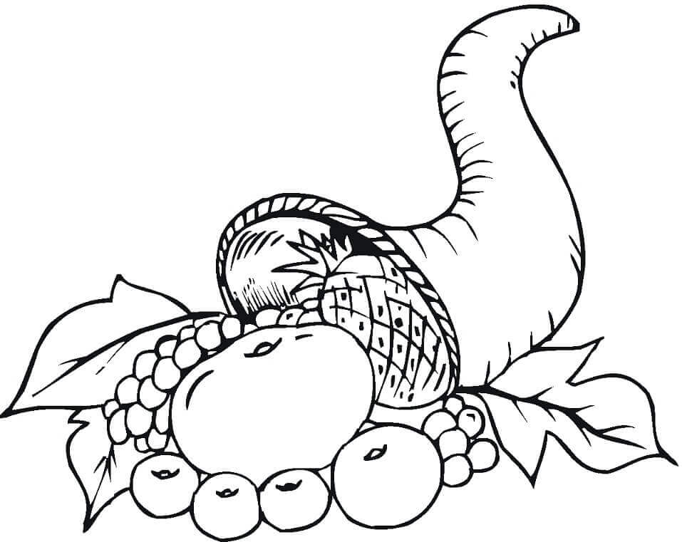 Dibujo de Hermosa Cornucopia para Colorear