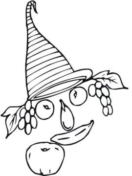 Dibujo de Mscara de Cornucopia para Colorear