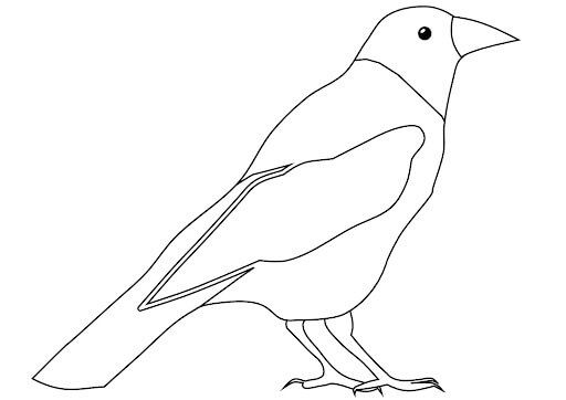 Dibujo de Cuervo Simple para Colorear
