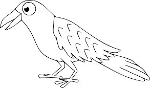 Dibujo de Cuervo de Dibujos Animados para Colorear
