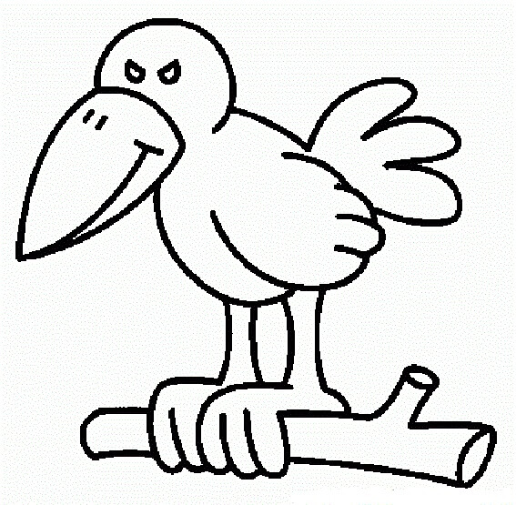 Dibujo de Cuervo de Madera para Colorear