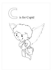 Dibujo de C Es para Cupido para Colorear