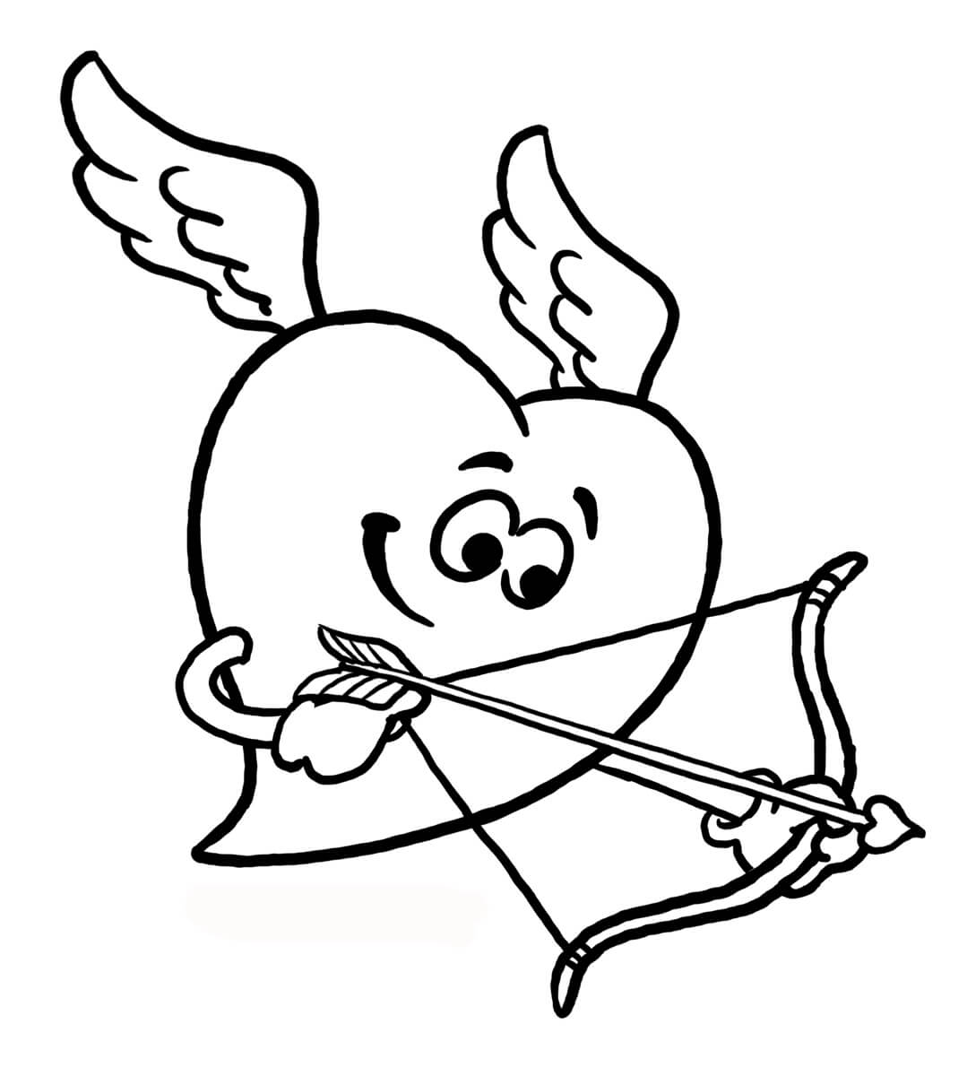 Dibujo de Cupido corazón para Colorear