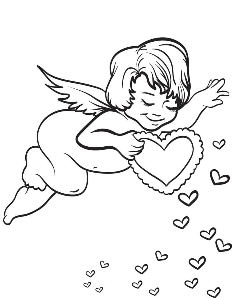 Dibujo de Cupido Perfecto para Colorear