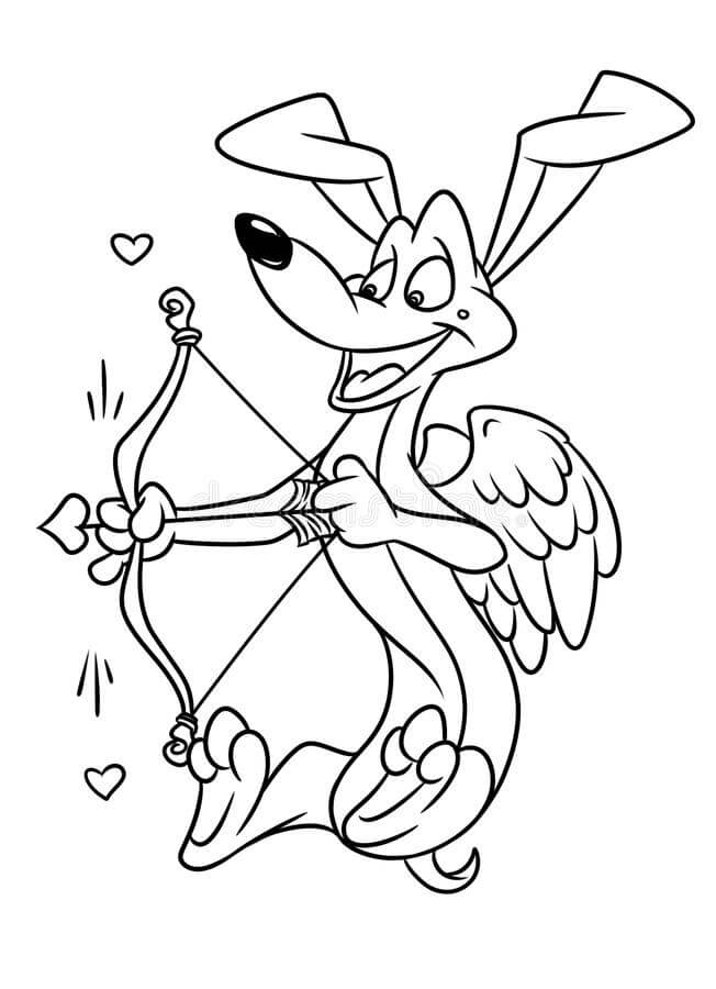 Dibujo de Cupido Perro Teckel para Colorear