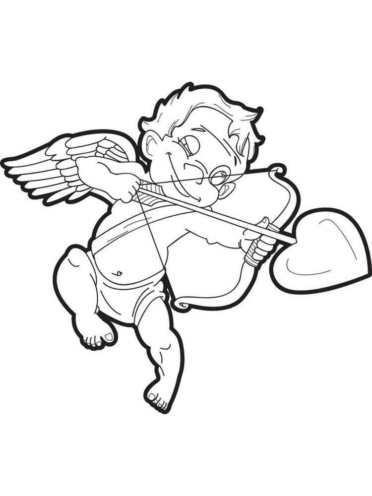 Dibujo de Cupido Simple para Colorear