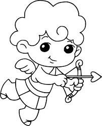 Dibujo de Cupido Sonriendo para Colorear