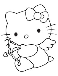 Dibujo de Hello Kitty Cupido para Colorear