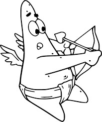 Dibujo de Patrick Star Cupido para Colorear
