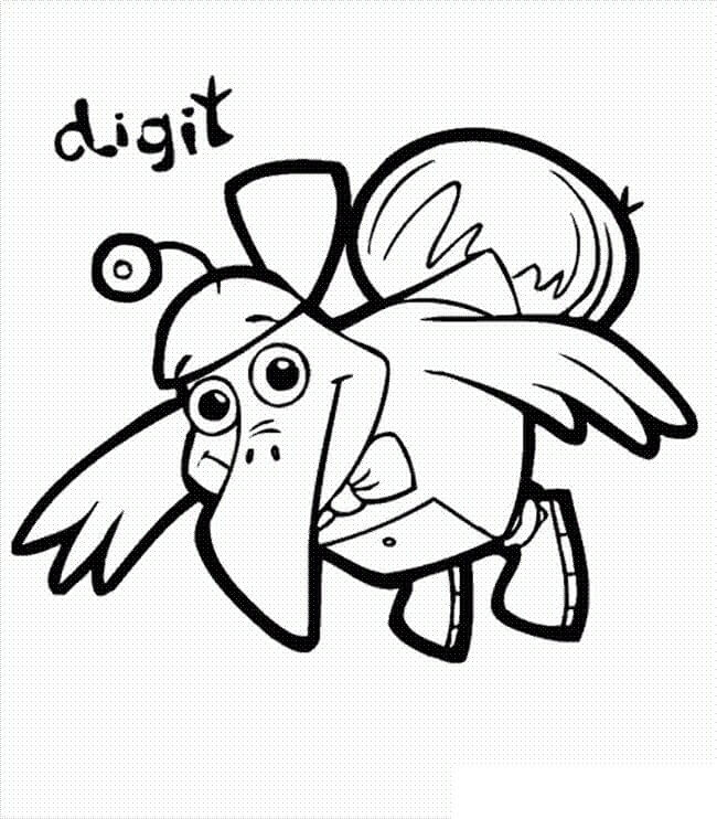 Dibujo de Cyberchase de Dgitos para Colorear