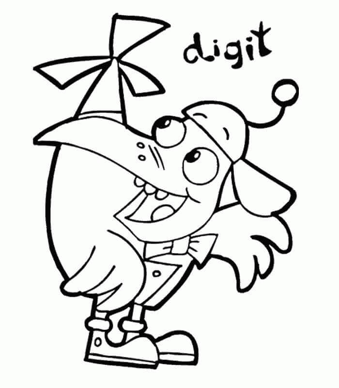 Dibujo de Dgito Divertido para Colorear